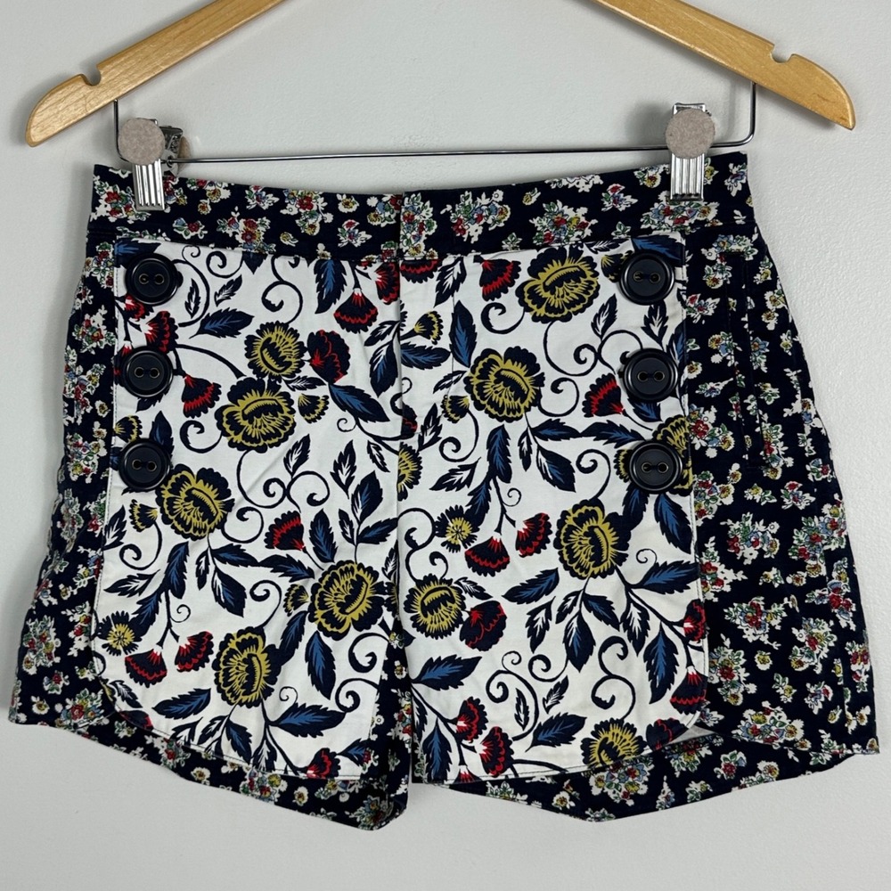 Anthropologie Sailor Shorts Womens Size 0 Blossomed Floral Print Bohemian‎ Boho